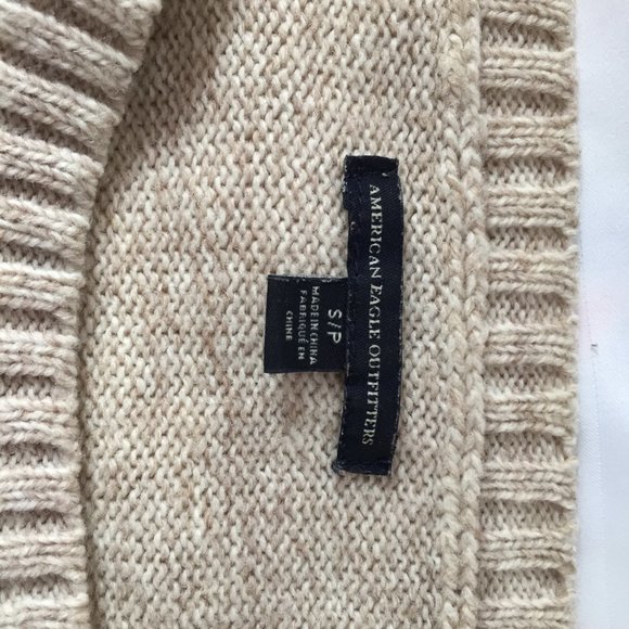 American Eagle Outfitters Mens Sweater Small Pullover Beige Tribal Aztec Wool - Picture 14 of 15